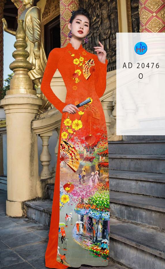 Vải Áo Dài Phong Cảnh Tết AD 20476 43